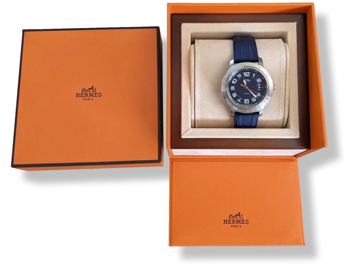 Hermes B07 Luxurious Large Mahogany Wood Box for 2 Watches, New!