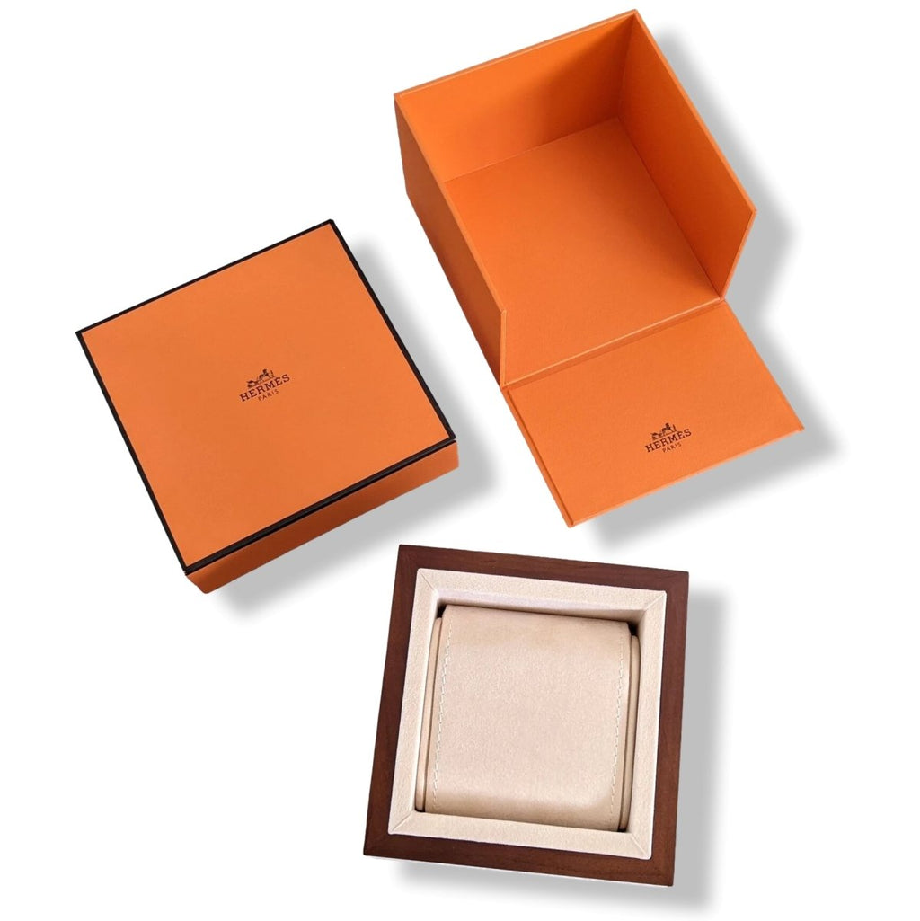Hermes Wooden Watch Box with Outer Box & Ribbon