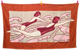 Hermes Orange/Bordeaux/Rose " Bal des Sirenes " Art Deco Tapis de Plage Terry Beach Towel 150 x 90cm