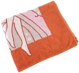 Hermes Orange/Bordeaux/Rose " Bal des Sirenes " Art Deco Tapis de Plage Terry Beach Towel 150 x 90cm