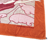 Hermes Orange/Bordeaux/Rose " Bal des Sirenes " Art Deco Tapis de Plage Terry Beach Towel 150 x 90cm