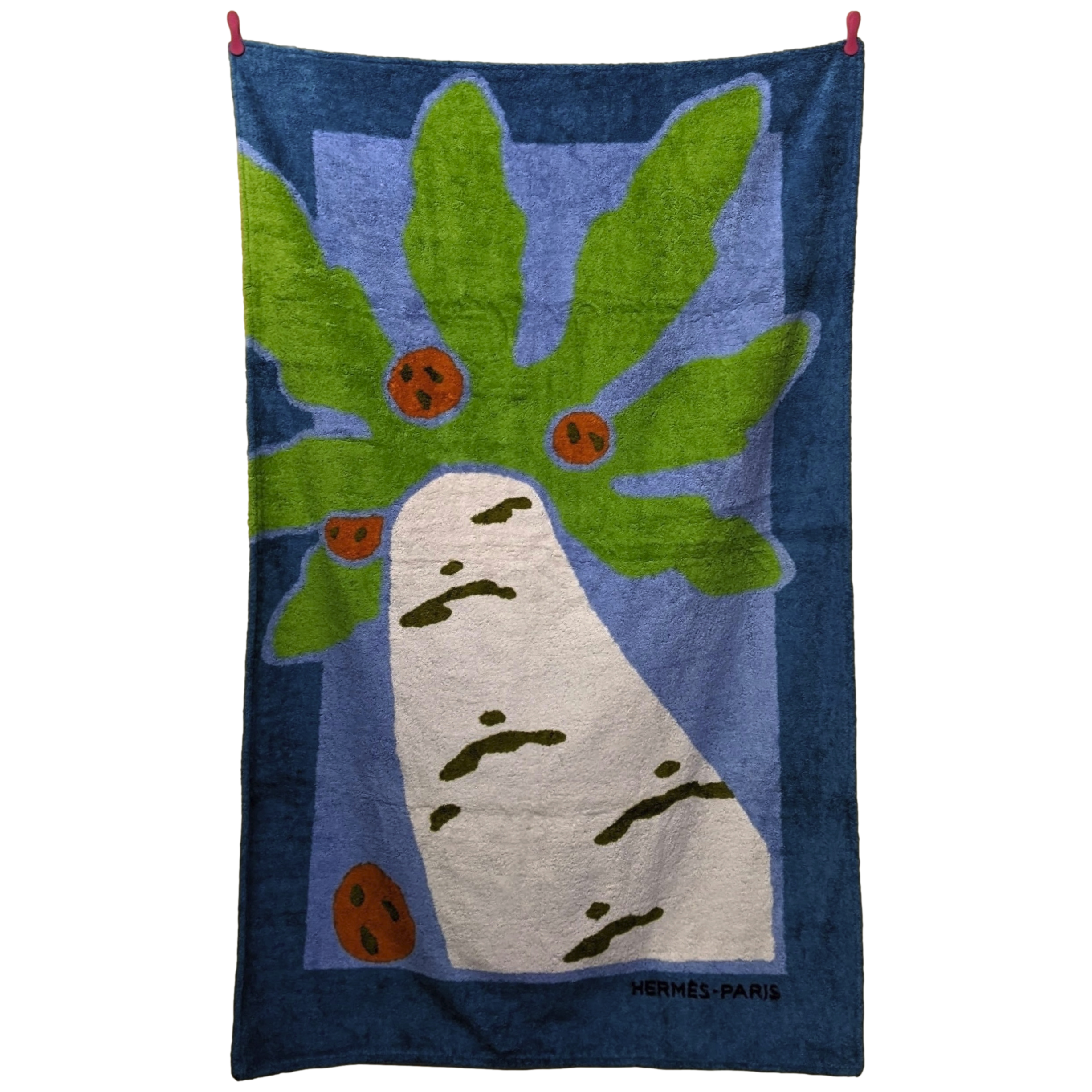 Hermes vintage "Baobab" Cotton Terry Beach Towel 90 x 150 cm