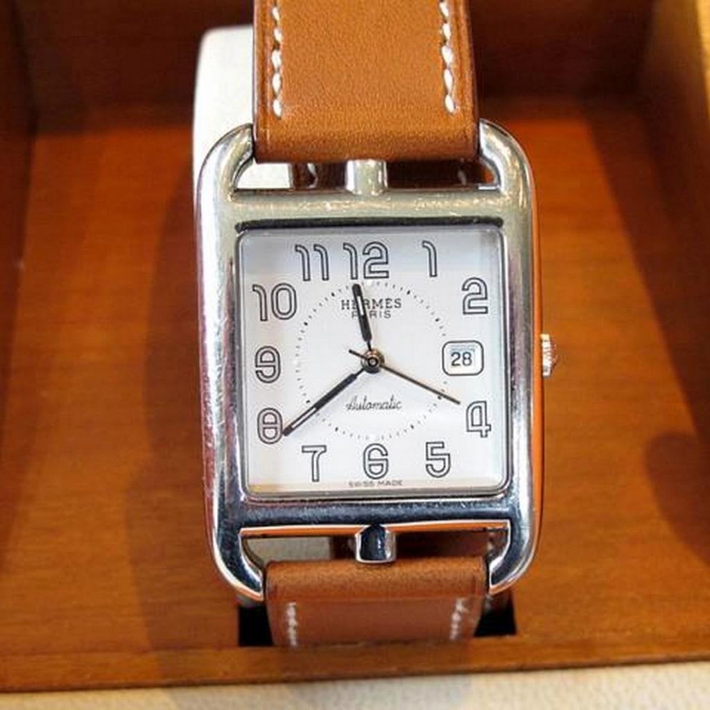 Hermes Barenia Double Tour Automatic Cape Cod GM Watch, Box! - poupishop