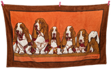 Produits Hermes Chocolat/Orange Vintage "Basset Hound" Beach Towel 150 x 90 cm