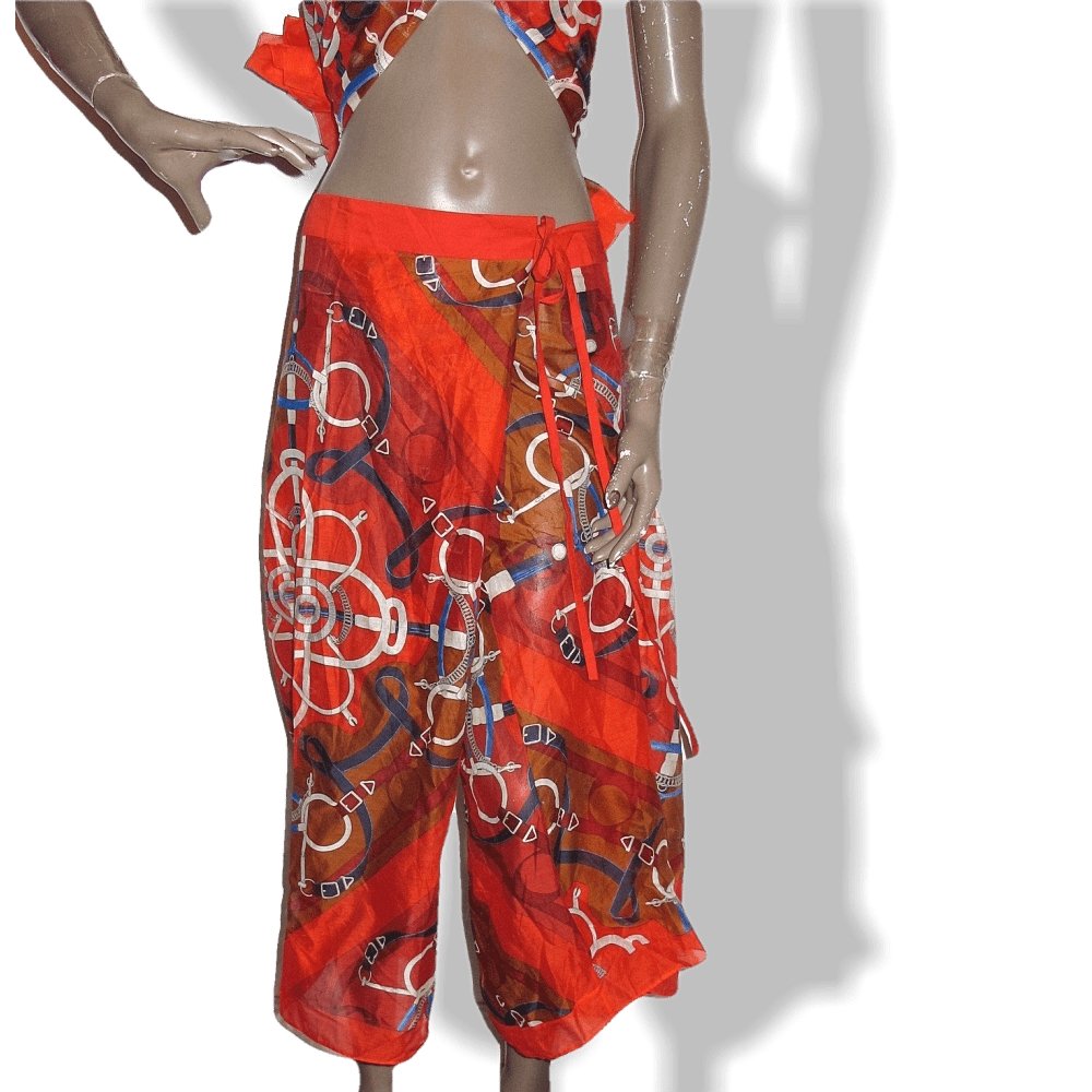 Hermes Eperons d'Or Cotton Sarong Short Large Pants Rare