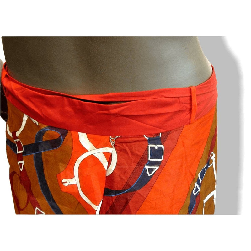 Hermes Eperons d'Or Cotton Sarong Short Large Pants Rare