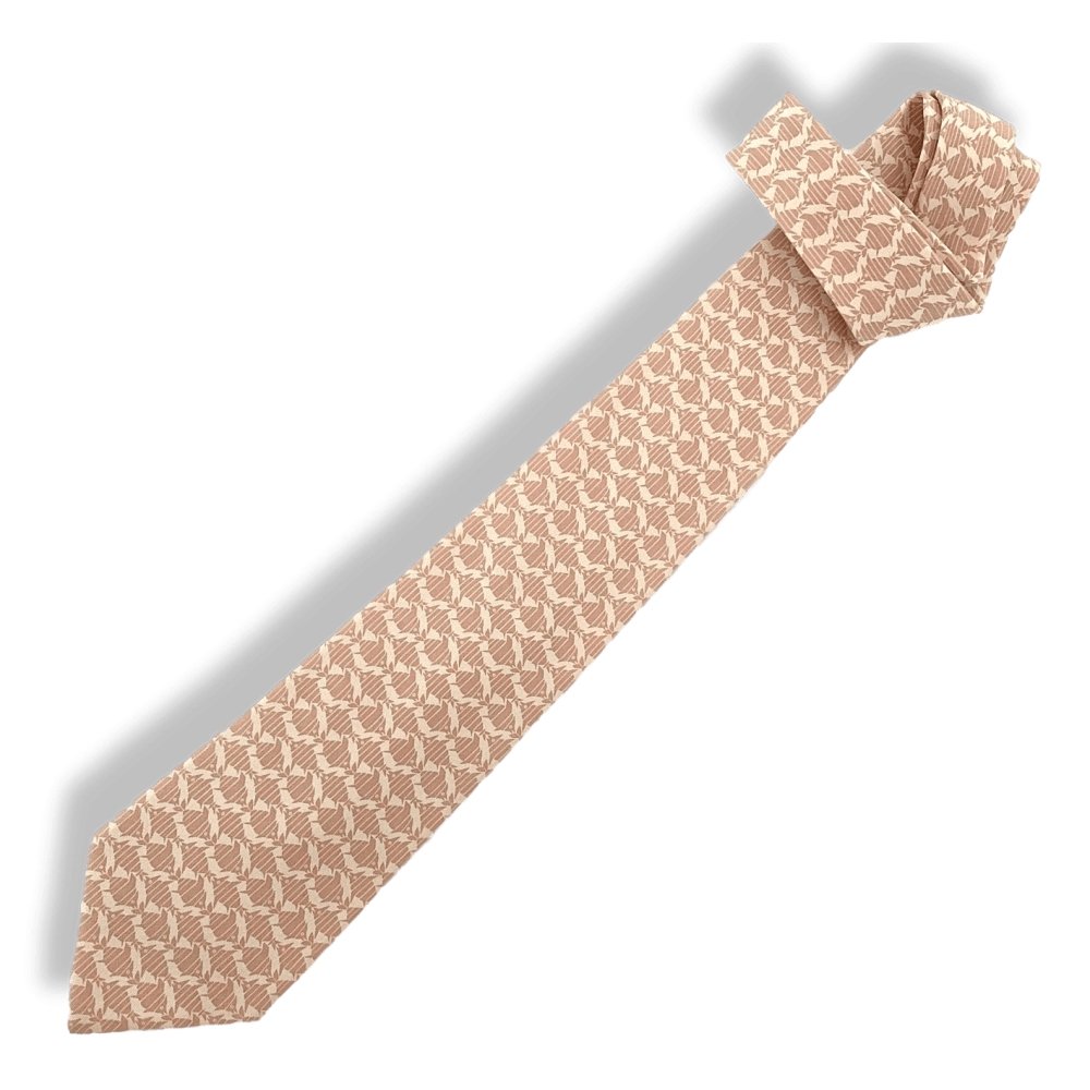 Hermes FISH Twill Silk Tie 9cm