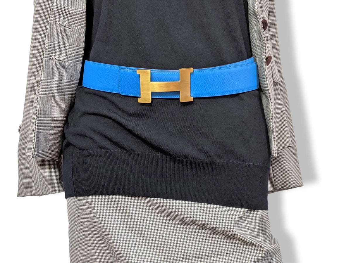 Hermes [67] Huge Brushed Gold/Or Brosse Belt Buckle Constance 42 MM, New in Pochette and White Box!
