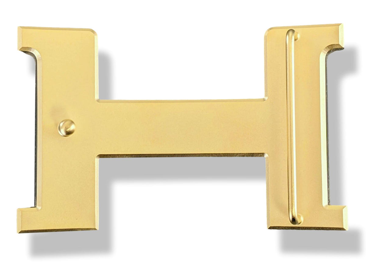 Hermes [67] Huge Brushed Gold/Or Brosse Belt Buckle Constance 42 MM, New in Pochette and White Box!