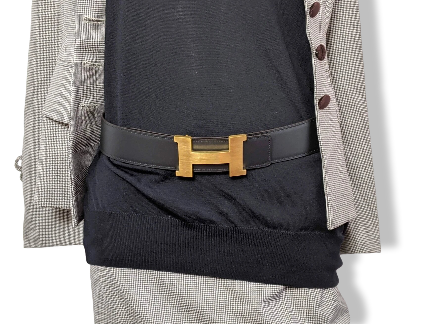 Hermes [67] Huge Brushed Gold/Or Brosse Belt Buckle Constance 42 MM, New in Pochette and White Box!