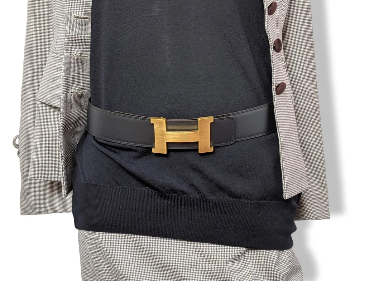 Hermes [67] Huge Brushed Gold/Or Brosse Belt Buckle Constance 42 MM, New in Pochette and White Box!