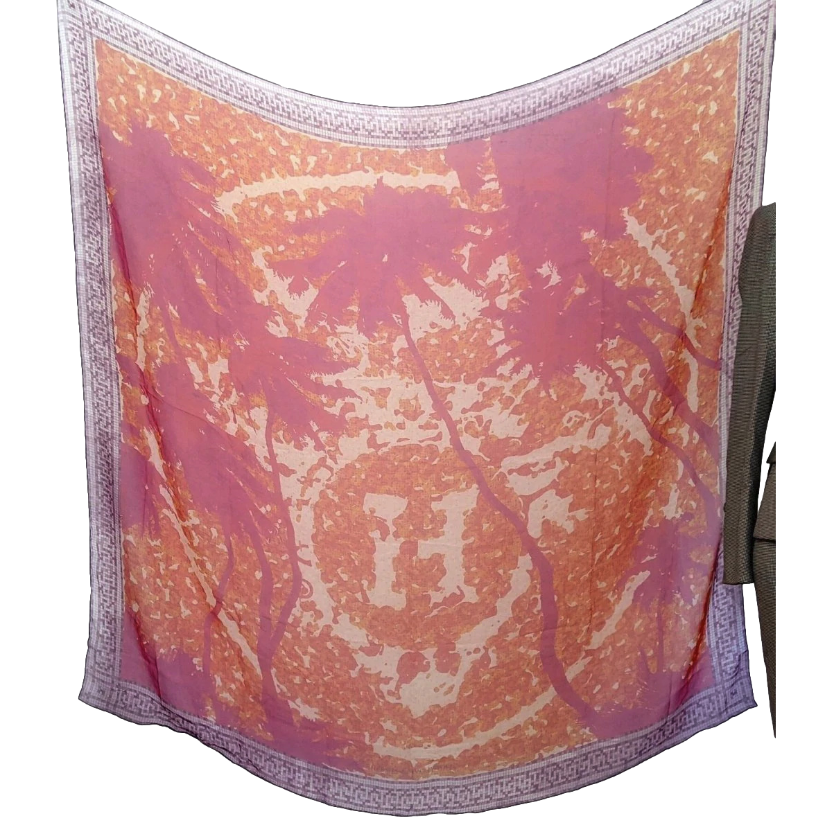 Hermes 2013 Rouge Limited Issue BEVERLY HILLS by Benoit Pierre Emery Mousseline Shawl 140