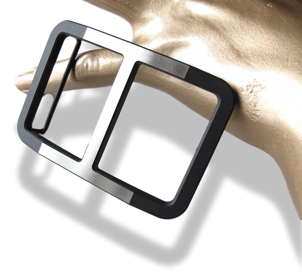Hermes Black Silver TROTTEUR Belt Buckle 38mm