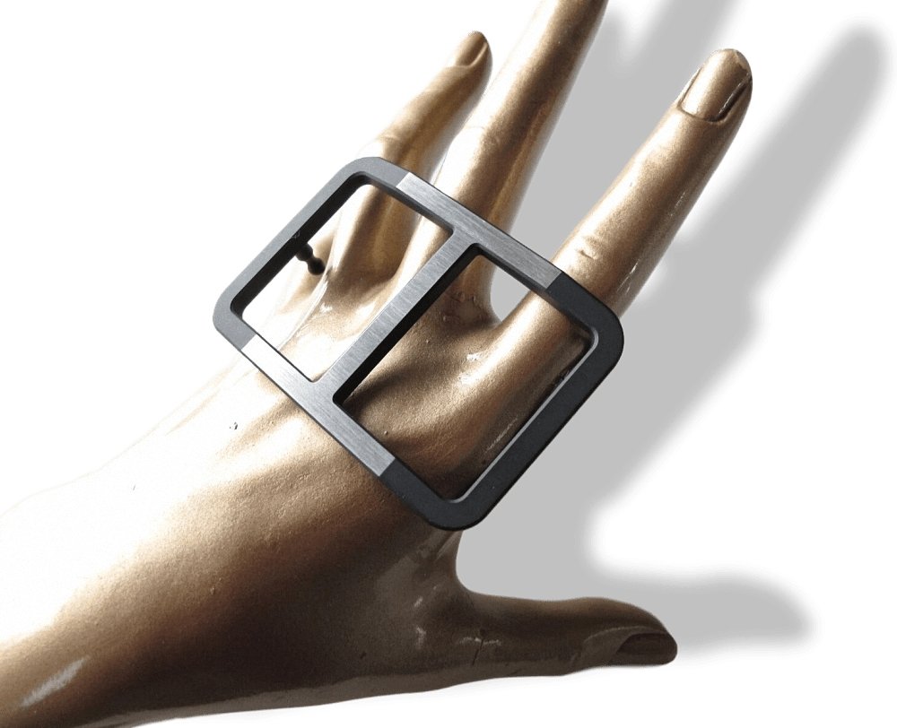 Hermes Black Silver TROTTEUR Belt Buckle 38mm