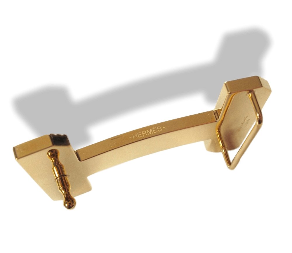 Hermes Big Shiny Gold Belt Buckle H Optique 3D 38 mm New with