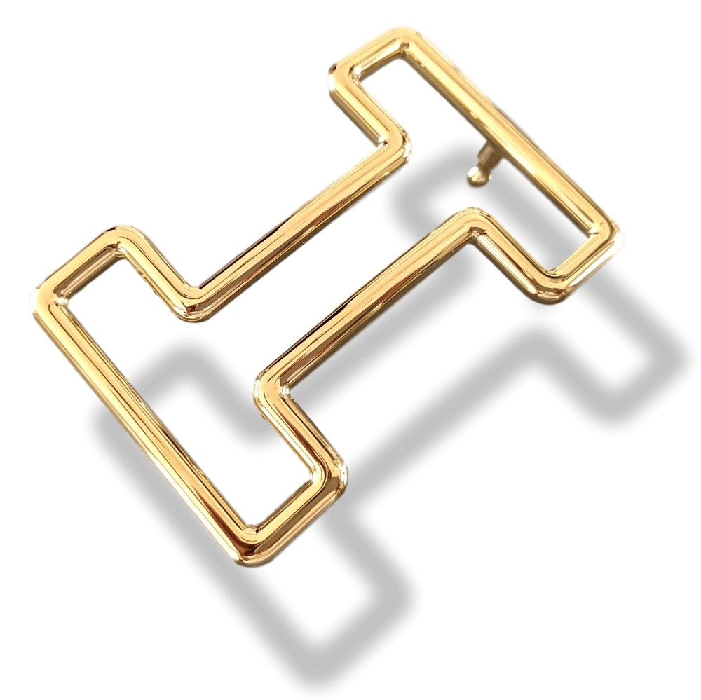 Hermes Big Shiny Gold Belt Buckle TONIGHT 38mm, New with Pouch!