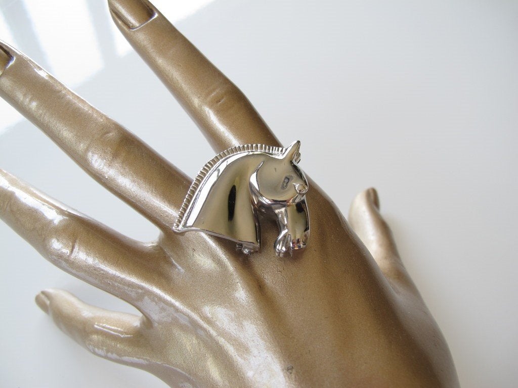 Hermes Bijouterie Fantaisie Horse Head Brooch