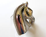 Hermes Bijouterie Fantaisie Horse Head Brooch