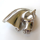 Hermes Bijouterie Fantaisie Horse Head Brooch