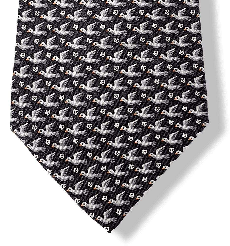 Hermes 5568 PEACE Twill Silk Tie 9CM