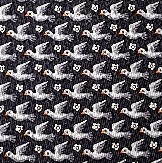 Hermes 5568 PEACE Twill Silk Tie 9CM