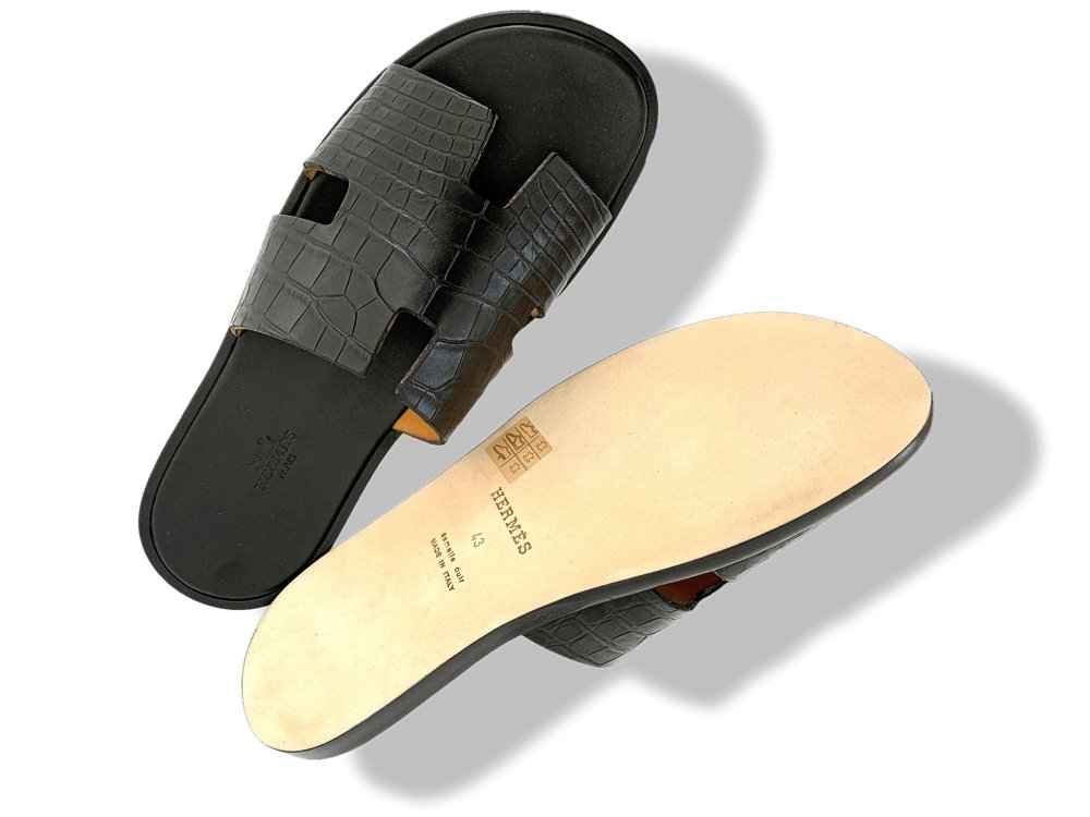 Hermes Crocodile IZMIR Sandals Men Shoes