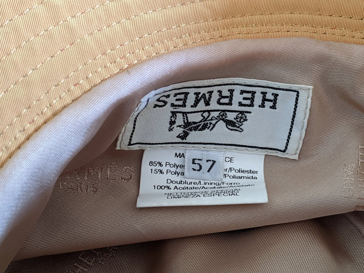 Hermes Black and Orange Embroidered H Bob Bucket Hat Sz57, New!