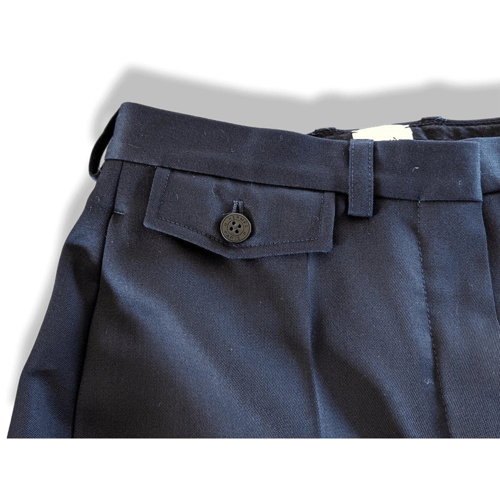 Hermes Black-Blue Grain de Poudre PANTALON CIGARETTE 100% Virgin Wool Women Pants Ret. €1200, BNWT! - poupishop