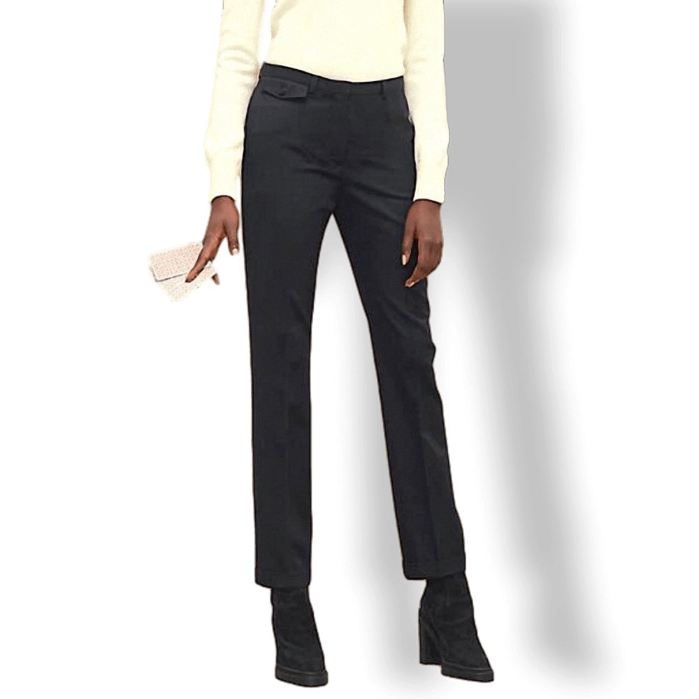 Hermes Black-Blue Grain de Poudre PANTALON CIGARETTE 100% Virgin Wool Women Pants Ret. €1200, BNWT! - poupishop
