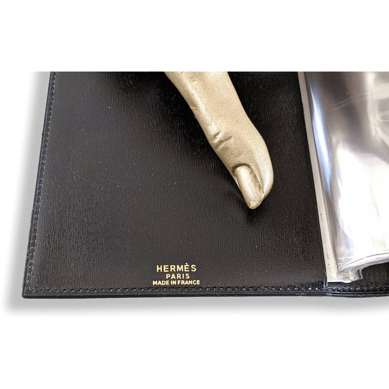 Hermes Black Box Calfskin Leather BUSINESS CARD COVER with Xtra Refill for  VIP BNWTIB!