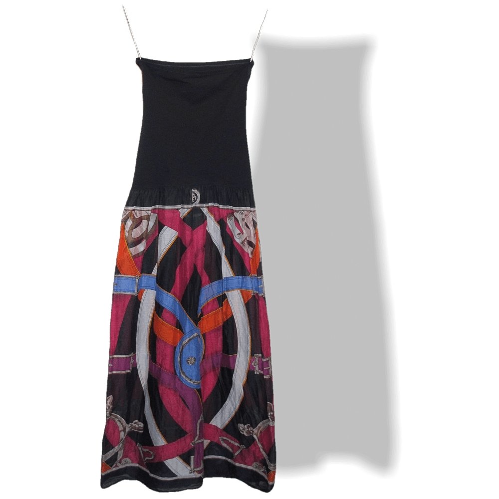 Hermes Cavlcadour Cotton Summer Sleeveless Bustier Beach Dress