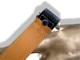 Hermes Chamonix Leather and Plated Silver Pagode Unisex Bracelet