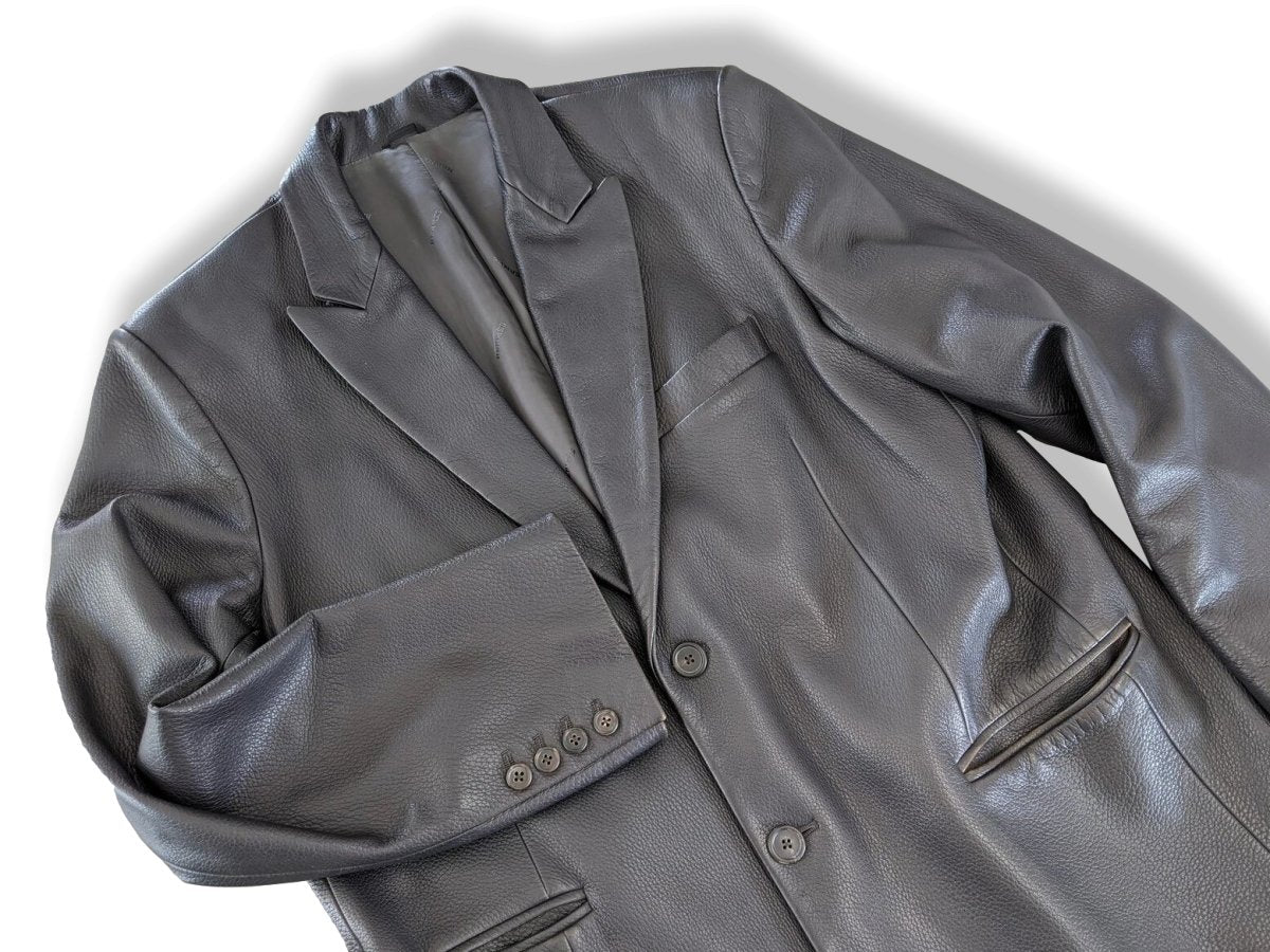 Hermes Black Deer Leather Men's Jacket Sz56, Pur Luxe!