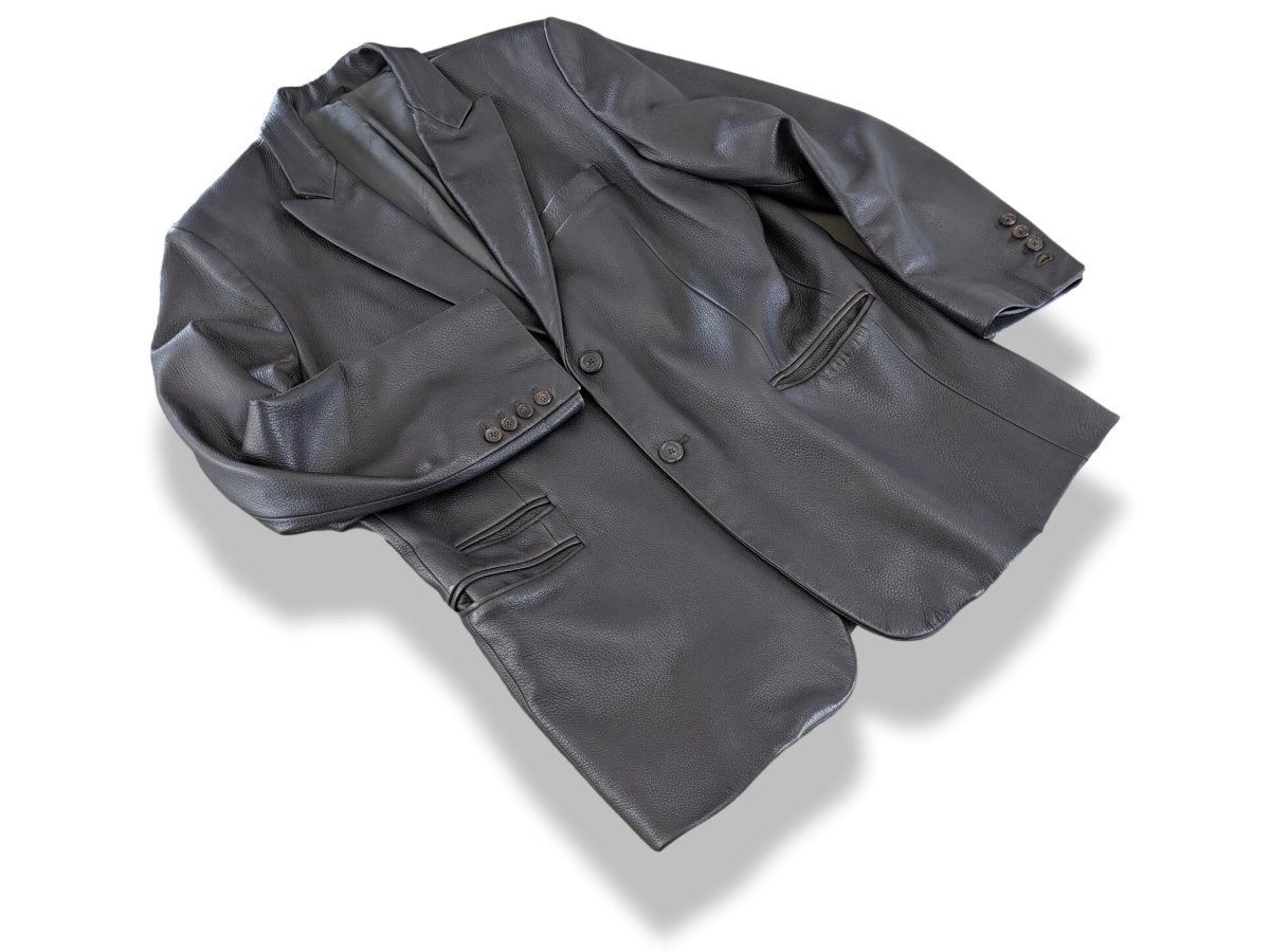 Hermes Black Deer Leather Men's Jacket Sz56, Pur Luxe!