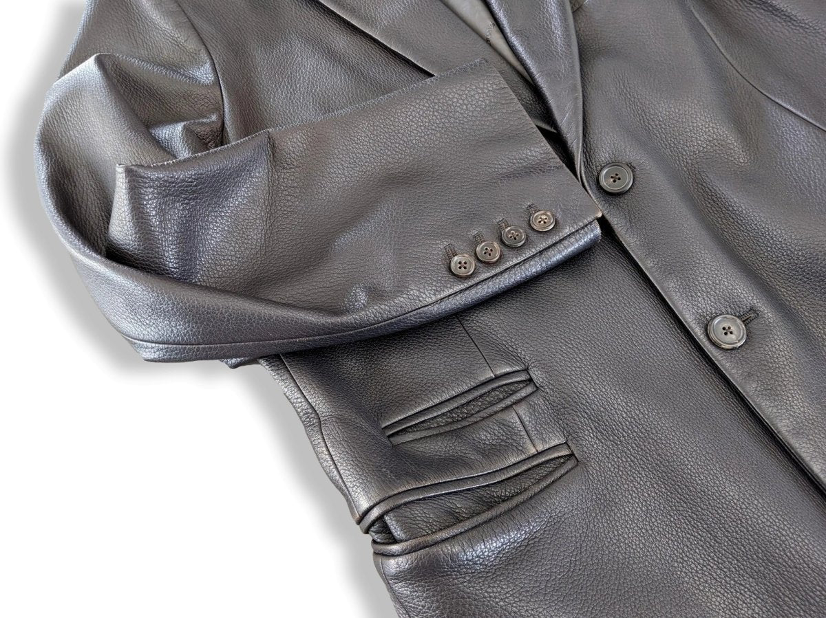 Hermes Black Deer Leather Men's Jacket Sz56, Pur Luxe!