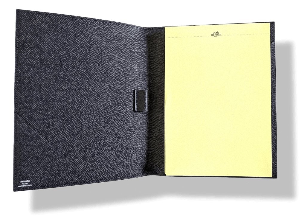 Hermes Black Epsom Calfskin B-NOTES YELLOW PAD PM Bloc Notes Complete, BNWTIB!
