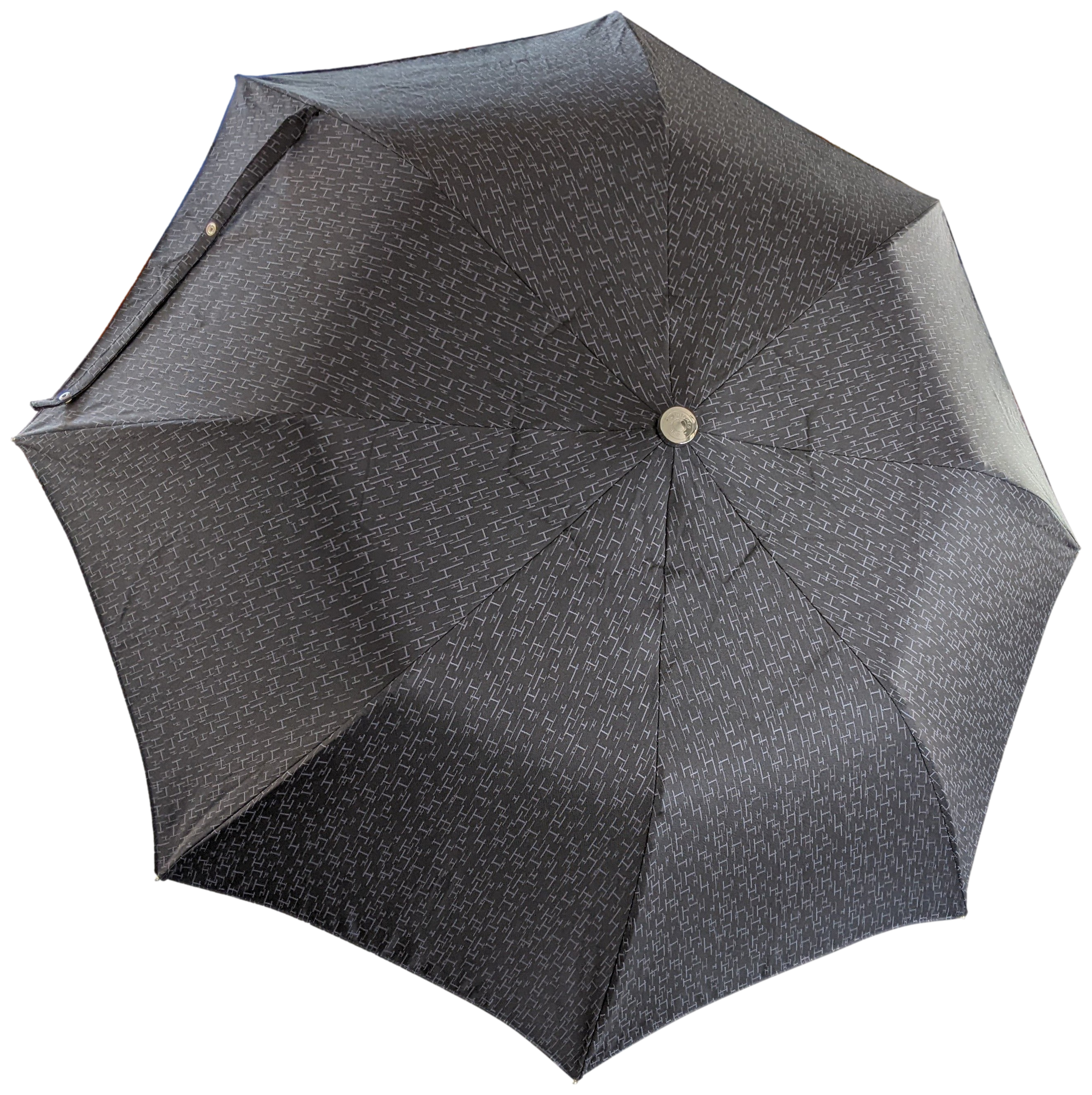 Produits Hermes Noir/Gris Parapluie " Pluie de H " Folding Umbrella,