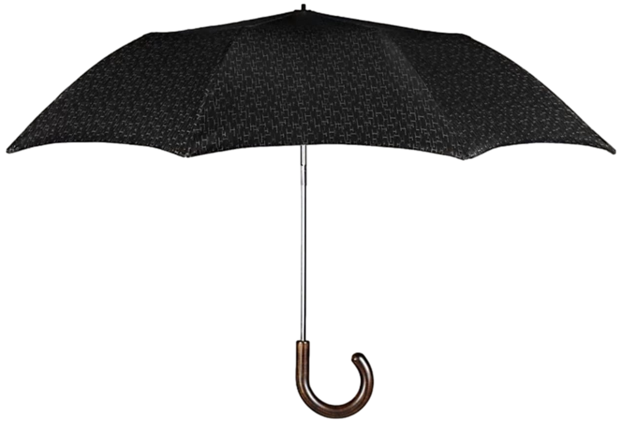 Produits Hermes Noir/Gris Parapluie " Pluie de H " Folding Umbrella,