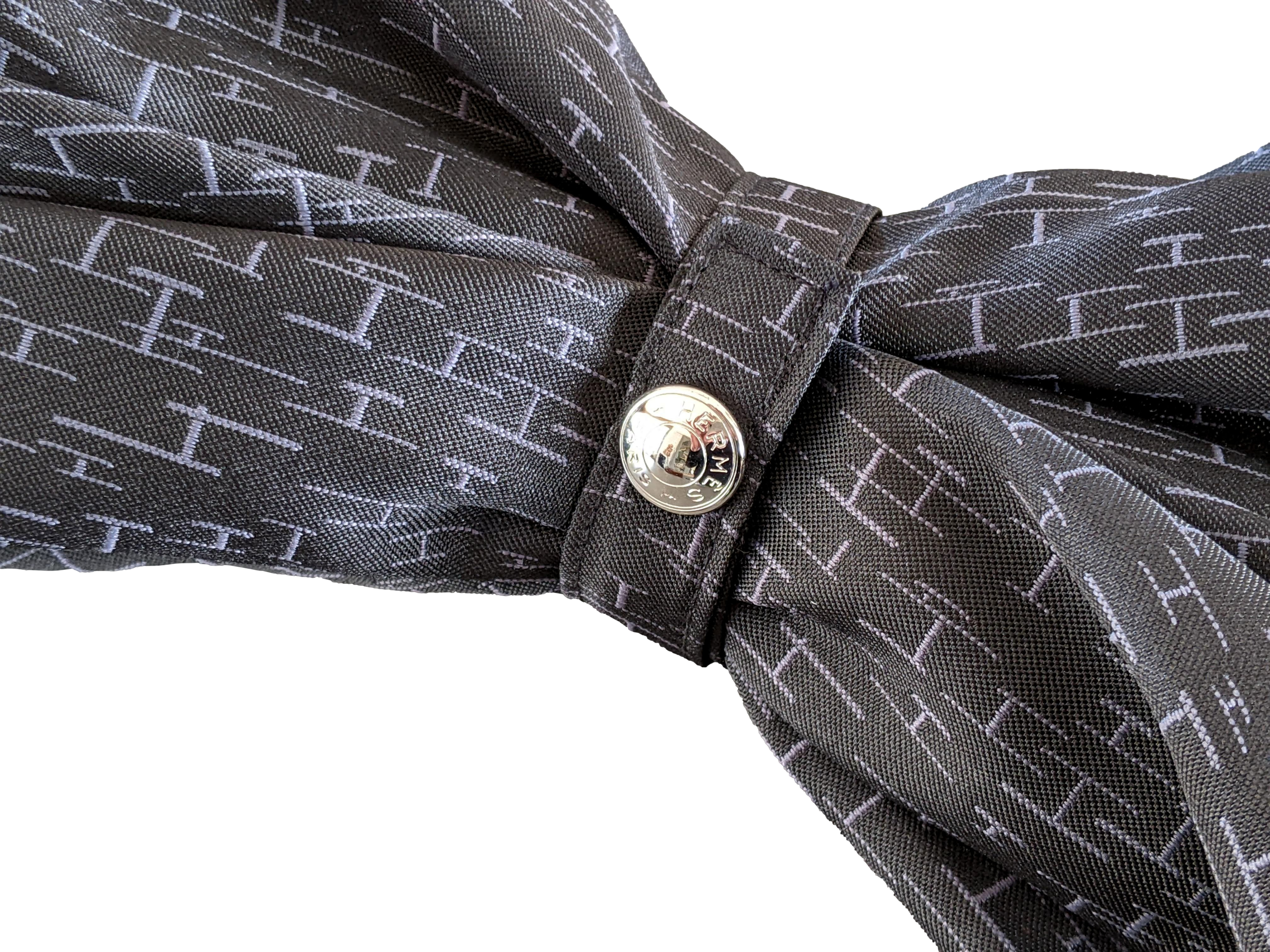 Produits Hermes Noir/Gris Parapluie " Pluie de H " Folding Umbrella,
