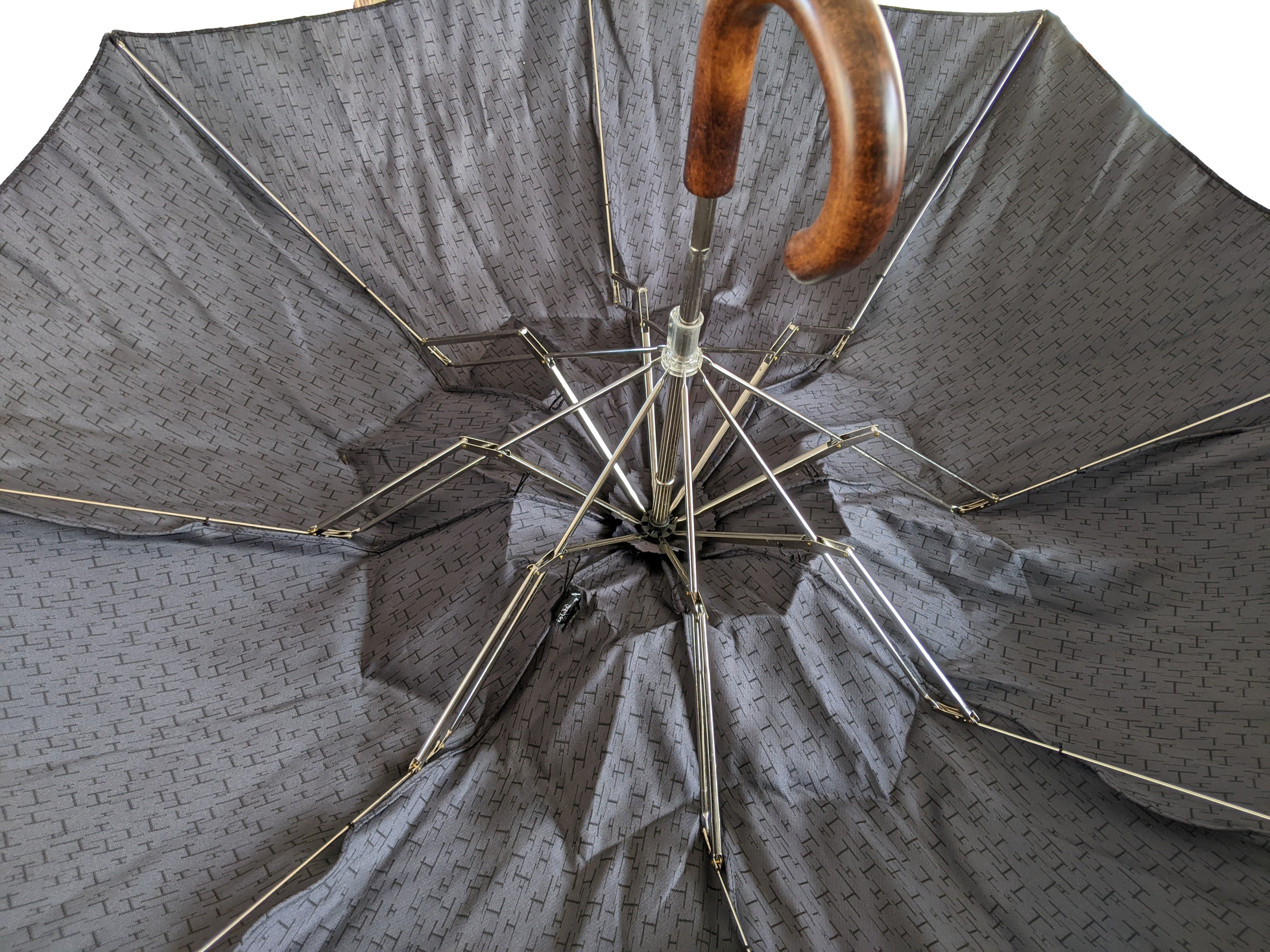 Produits Hermes Noir/Gris Parapluie " Pluie de H " Folding Umbrella,
