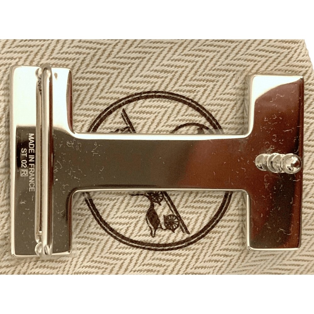 Hermes Black Lacquered Enamel & Palladium QUIZZ Belt Buckle H 32mm, New with Pastic Protection in Pohette!! - poupishop