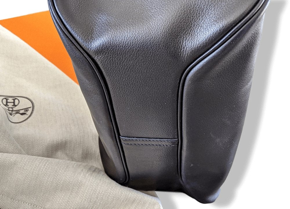 Hermes Black Lambskin and Palladium BIG SHOULDER TRAVEL SPORT BAG, Pur luxe, BNIB! - poupishop