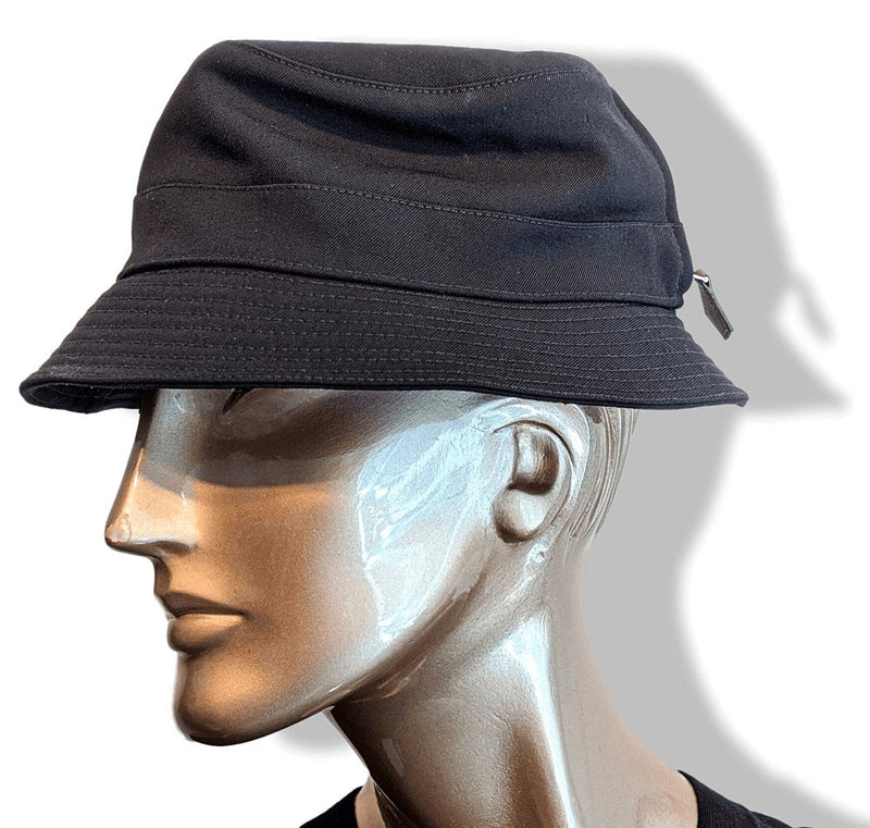 Hermes Black Lambskin Wool&Cashmere ABBESSES Bucket Bob Hat, Sz58, New! - poupishop