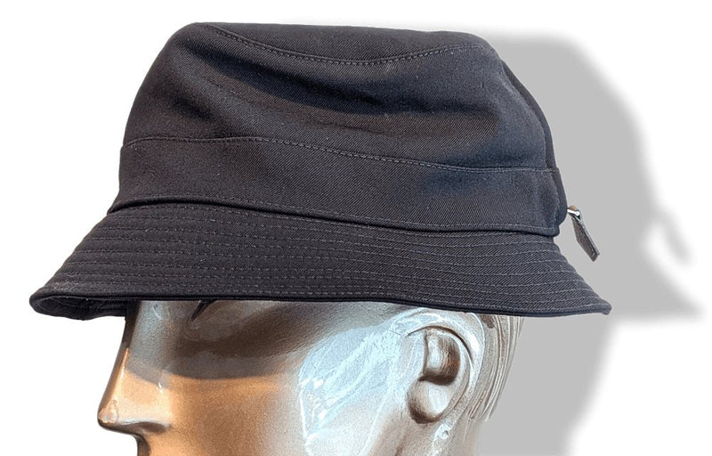 Hermes Black Lambskin Wool&Cashmere ABBESSES Bucket Bob Hat, Sz58, New! - poupishop