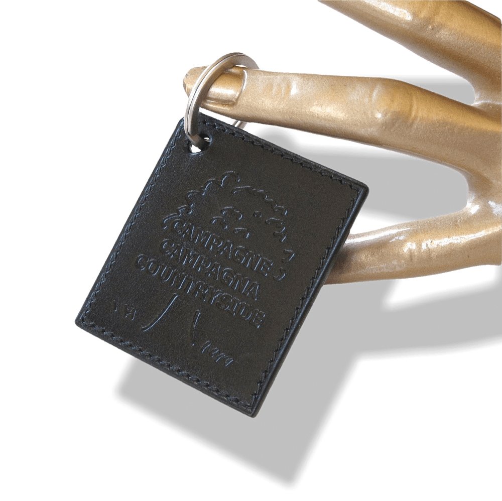 Hermes Black Leather Campagne Campagna Countryside Key Ring, New! - poupishop