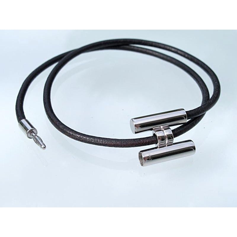 Hermes Black Leather & Plated Silver Unisex Bracelet Tournis, New! - poupishop