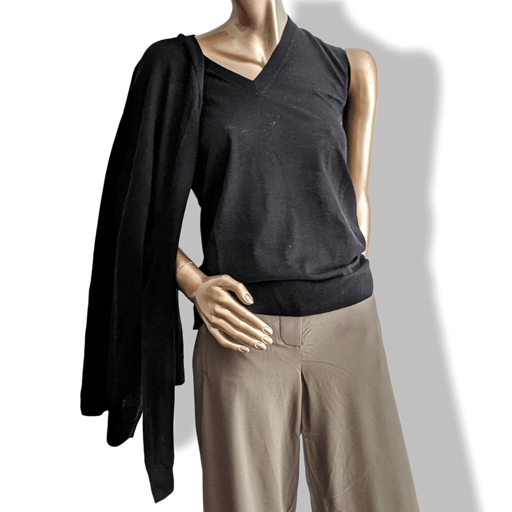 Hermes Black Reglisse Cotton/Silk Fine Knite MAILLE TWIN SET LONG UNIFORME H, BNWT! - poupishop
