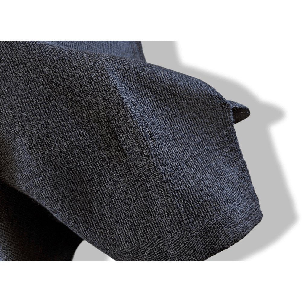 Hermes Black Reglisse Knit MAILLE UNIFORME H Long Sleeves Sweater V, BNEW! - poupishop