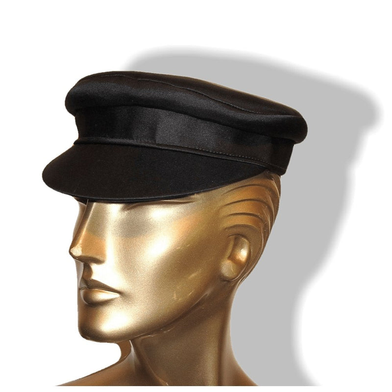 Hermes Black Satin of Silk Duchesse Cap Hat Sz55, New! - poupishop