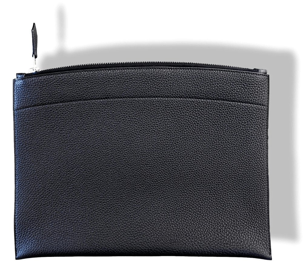 Hermes Black Togo Calfskin TROUSSE BAZAR MM Zipped Pochette Bag, BNWTIB! - poupishop